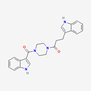 molecular formula C24H24N4O2 B4778759 3-{3-[4-(1H-indol-3-ylcarbonyl)-1-piperazinyl]-3-oxopropyl}-1H-indole 