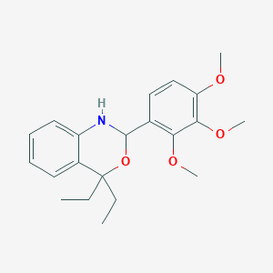 molecular formula C21H27NO4 B4778766 4,4-diethyl-2-(2,3,4-trimethoxyphenyl)-1,4-dihydro-2H-3,1-benzoxazine 