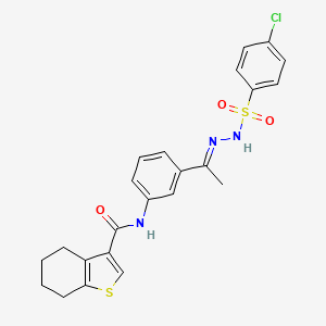 N-(3-{N-[(4-chlorophenyl)sulfonyl]ethanehydrazonoyl}phenyl)-4,5,6,7-tetrahydro-1-benzothiophene-3-carboxamide