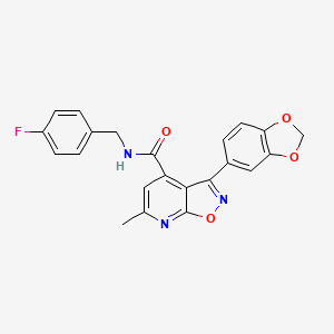 molecular formula C22H16FN3O4 B4778825 3-(1,3-benzodioxol-5-yl)-N-(4-fluorobenzyl)-6-methylisoxazolo[5,4-b]pyridine-4-carboxamide 