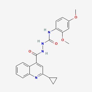 molecular formula C22H22N4O4 B4778833 2-[(2-cyclopropyl-4-quinolinyl)carbonyl]-N-(2,4-dimethoxyphenyl)hydrazinecarboxamide 