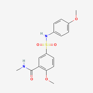 molecular formula C16H18N2O5S B4778844 2-methoxy-5-{[(4-methoxyphenyl)amino]sulfonyl}-N-methylbenzamide 