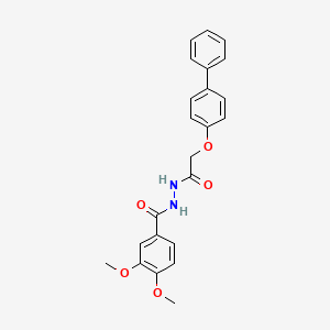 molecular formula C23H22N2O5 B4778855 N'-[(4-biphenylyloxy)acetyl]-3,4-dimethoxybenzohydrazide 