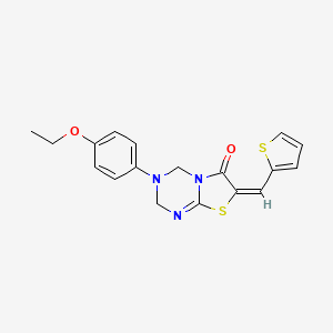 molecular formula C18H17N3O2S2 B4778885 3-(4-ethoxyphenyl)-7-(2-thienylmethylene)-3,4-dihydro-2H-[1,3]thiazolo[3,2-a][1,3,5]triazin-6(7H)-one 