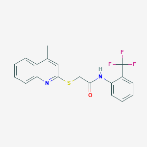 molecular formula C19H15F3N2OS B4778898 2-[(4-methyl-2-quinolinyl)thio]-N-[2-(trifluoromethyl)phenyl]acetamide 