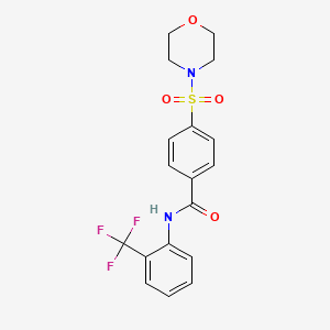 molecular formula C18H17F3N2O4S B4778899 4-(4-morpholinylsulfonyl)-N-[2-(trifluoromethyl)phenyl]benzamide 