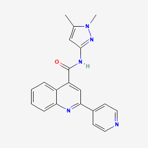 molecular formula C20H17N5O B4778902 N-(1,5-dimethyl-1H-pyrazol-3-yl)-2-(4-pyridinyl)-4-quinolinecarboxamide 