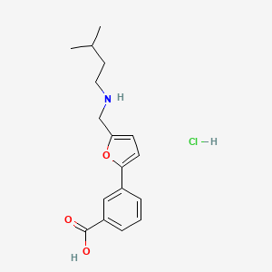 molecular formula C17H22ClNO3 B4778907 3-(5-{[(3-methylbutyl)amino]methyl}-2-furyl)benzoic acid hydrochloride 