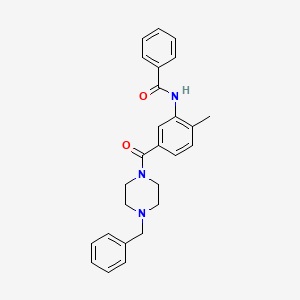 molecular formula C26H27N3O2 B4778927 N-{5-[(4-benzyl-1-piperazinyl)carbonyl]-2-methylphenyl}benzamide 