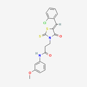 molecular formula C20H17ClN2O3S2 B4778974 3-[5-(2-chlorobenzylidene)-4-oxo-2-thioxo-1,3-thiazolidin-3-yl]-N-(3-methoxyphenyl)propanamide 