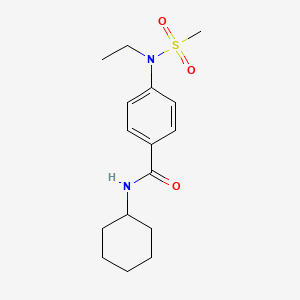 molecular formula C16H24N2O3S B4778983 N-cyclohexyl-4-[ethyl(methylsulfonyl)amino]benzamide 