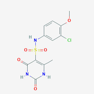 molecular formula C12H12ClN3O5S B4778989 N-(3-chloro-4-methoxyphenyl)-6-methyl-2,4-dioxo-1,2,3,4-tetrahydro-5-pyrimidinesulfonamide 