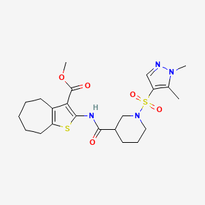 methyl 2-[({1-[(1,5-dimethyl-1H-pyrazol-4-yl)sulfonyl]-3-piperidinyl}carbonyl)amino]-5,6,7,8-tetrahydro-4H-cyclohepta[b]thiophene-3-carboxylate