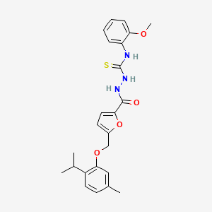molecular formula C24H27N3O4S B4779008 2-{5-[(2-isopropyl-5-methylphenoxy)methyl]-2-furoyl}-N-(2-methoxyphenyl)hydrazinecarbothioamide 