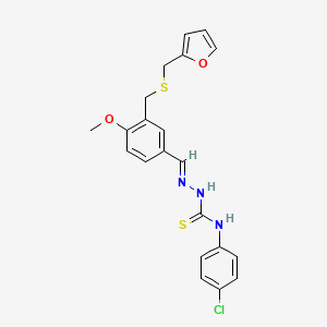 molecular formula C21H20ClN3O2S2 B4779068 3-{[(2-furylmethyl)thio]methyl}-4-methoxybenzaldehyde N-(4-chlorophenyl)thiosemicarbazone 