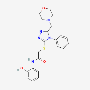 molecular formula C21H23N5O3S B4779088 N-(2-hydroxyphenyl)-2-{[5-(4-morpholinylmethyl)-4-phenyl-4H-1,2,4-triazol-3-yl]thio}acetamide 