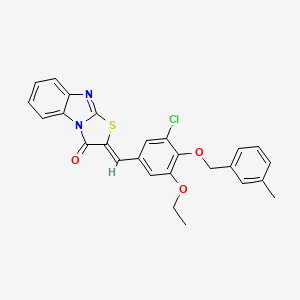 molecular formula C26H21ClN2O3S B4779091 2-{3-chloro-5-ethoxy-4-[(3-methylbenzyl)oxy]benzylidene}[1,3]thiazolo[3,2-a]benzimidazol-3(2H)-one 