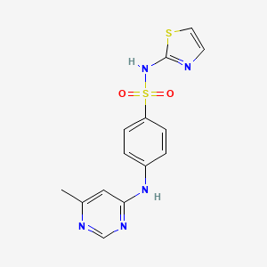 molecular formula C14H13N5O2S2 B4779099 4-[(6-methylpyrimidin-4-yl)amino]-N-1,3-thiazol-2-ylbenzenesulfonamide 