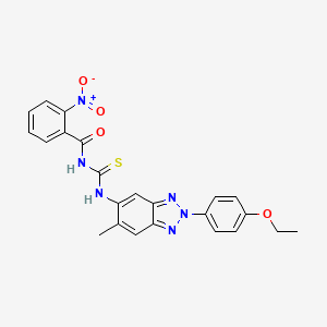 molecular formula C23H20N6O4S B4779122 N-({[2-(4-ethoxyphenyl)-6-methyl-2H-1,2,3-benzotriazol-5-yl]amino}carbonothioyl)-2-nitrobenzamide 