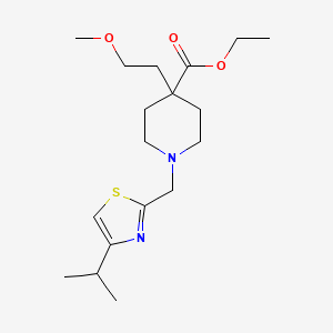 molecular formula C18H30N2O3S B4779145 ethyl 1-[(4-isopropyl-1,3-thiazol-2-yl)methyl]-4-(2-methoxyethyl)-4-piperidinecarboxylate 