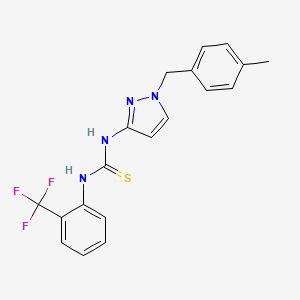 molecular formula C19H17F3N4S B4779152 N-[1-(4-methylbenzyl)-1H-pyrazol-3-yl]-N'-[2-(trifluoromethyl)phenyl]thiourea 