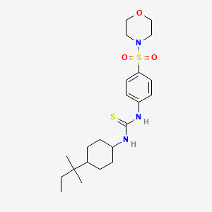 molecular formula C22H35N3O3S2 B4779157 N-[4-(1,1-dimethylpropyl)cyclohexyl]-N'-[4-(4-morpholinylsulfonyl)phenyl]thiourea 