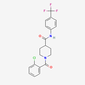 molecular formula C20H18ClF3N2O2 B4779189 1-(2-chlorobenzoyl)-N-[4-(trifluoromethyl)phenyl]-4-piperidinecarboxamide 