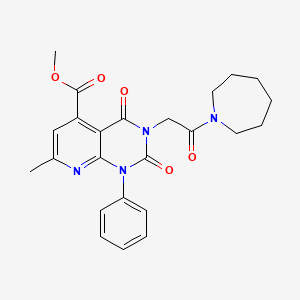 molecular formula C24H26N4O5 B4779192 methyl 3-[2-(1-azepanyl)-2-oxoethyl]-7-methyl-2,4-dioxo-1-phenyl-1,2,3,4-tetrahydropyrido[2,3-d]pyrimidine-5-carboxylate 