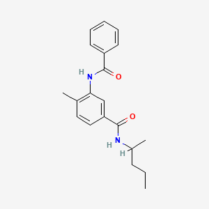molecular formula C20H24N2O2 B4779207 3-(benzoylamino)-4-methyl-N-(1-methylbutyl)benzamide 