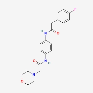 molecular formula C20H22FN3O3 B4779248 2-(4-fluorophenyl)-N-{4-[(4-morpholinylacetyl)amino]phenyl}acetamide 
