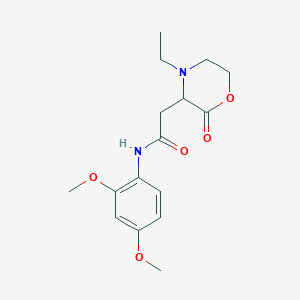 molecular formula C16H22N2O5 B4779274 N-(2,4-dimethoxyphenyl)-2-(4-ethyl-2-oxo-3-morpholinyl)acetamide 