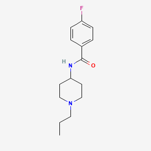 molecular formula C15H21FN2O B4779283 4-fluoro-N-(1-propyl-4-piperidinyl)benzamide 