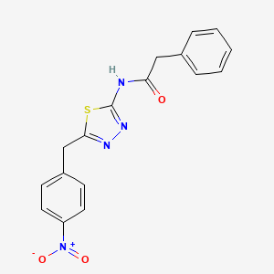 molecular formula C17H14N4O3S B4779293 N-[5-(4-nitrobenzyl)-1,3,4-thiadiazol-2-yl]-2-phenylacetamide 