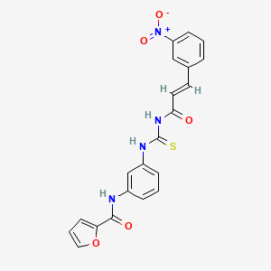 molecular formula C21H16N4O5S B4779311 N-{3-[({[3-(3-nitrophenyl)acryloyl]amino}carbonothioyl)amino]phenyl}-2-furamide 