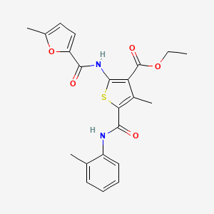 molecular formula C22H22N2O5S B4779341 ethyl 4-methyl-2-[(5-methyl-2-furoyl)amino]-5-{[(2-methylphenyl)amino]carbonyl}-3-thiophenecarboxylate 