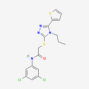 molecular formula C17H16Cl2N4OS2 B4779349 N-(3,5-dichlorophenyl)-2-{[4-propyl-5-(2-thienyl)-4H-1,2,4-triazol-3-yl]thio}acetamide 