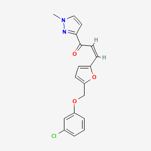 (Z)-3-{5-[(3-CHLOROPHENOXY)METHYL]-2-FURYL}-1-(1-METHYL-1H-PYRAZOL-3-YL)-2-PROPEN-1-ONE