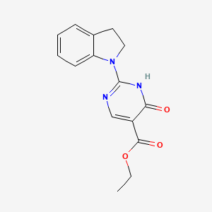 molecular formula C15H15N3O3 B4779361 ethyl 2-(2,3-dihydro-1H-indol-1-yl)-4-oxo-1,4-dihydro-5-pyrimidinecarboxylate 