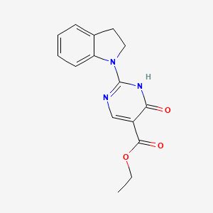 ethyl 2-(2,3-dihydro-1H-indol-1-yl)-4-oxo-1,4-dihydropyrimidine-5-carboxylate