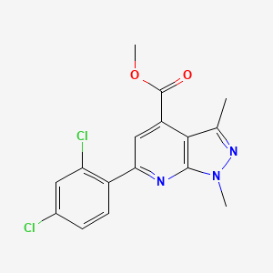 molecular formula C16H13Cl2N3O2 B4779365 methyl 6-(2,4-dichlorophenyl)-1,3-dimethyl-1H-pyrazolo[3,4-b]pyridine-4-carboxylate 