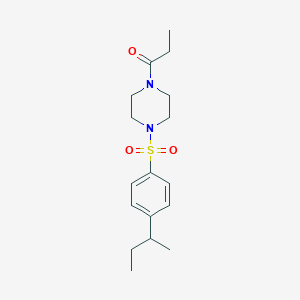 molecular formula C17H26N2O3S B4779368 1-[(4-sec-butylphenyl)sulfonyl]-4-propionylpiperazine 