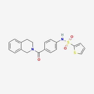 molecular formula C20H18N2O3S2 B4779370 N-[4-(3,4-dihydro-2(1H)-isoquinolinylcarbonyl)phenyl]-2-thiophenesulfonamide 