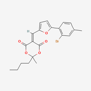 molecular formula C21H21BrO5 B4779377 5-{[5-(2-bromo-4-methylphenyl)-2-furyl]methylene}-2-butyl-2-methyl-1,3-dioxane-4,6-dione 