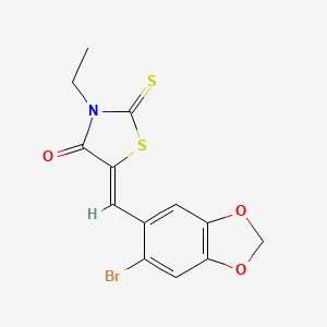 5-[(6-bromo-1,3-benzodioxol-5-yl)methylene]-3-ethyl-2-thioxo-1,3-thiazolidin-4-one