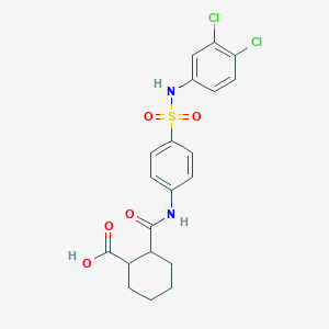 molecular formula C20H20Cl2N2O5S B4779444 2-{[(4-{[(3,4-dichlorophenyl)amino]sulfonyl}phenyl)amino]carbonyl}cyclohexanecarboxylic acid CAS No. 883549-83-5