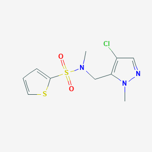 molecular formula C10H12ClN3O2S2 B4779458 N-[(4-chloro-1-methyl-1H-pyrazol-5-yl)methyl]-N-methyl-2-thiophenesulfonamide 