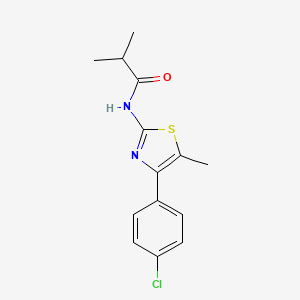 molecular formula C14H15ClN2OS B4779459 N-[4-(4-chlorophenyl)-5-methyl-1,3-thiazol-2-yl]-2-methylpropanamide 
