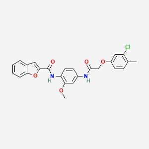 molecular formula C25H21ClN2O5 B4779466 N-(4-{[(3-chloro-4-methylphenoxy)acetyl]amino}-2-methoxyphenyl)-1-benzofuran-2-carboxamide 