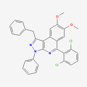 molecular formula C31H23Cl2N3O2 B4779493 1-benzyl-5-(2,6-dichlorophenyl)-7,8-dimethoxy-3-phenyl-3H-pyrazolo[3,4-c]isoquinoline 