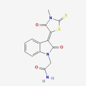 molecular formula C14H11N3O3S2 B4779510 2-[3-(3-methyl-4-oxo-2-thioxo-1,3-thiazolidin-5-ylidene)-2-oxo-2,3-dihydro-1H-indol-1-yl]acetamide 